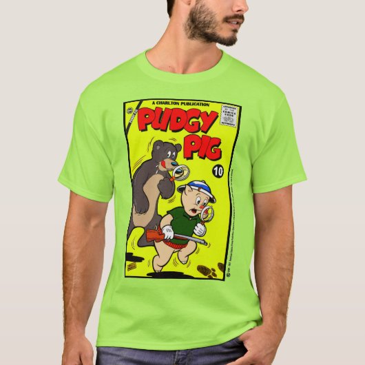 Klassieke PUDGY PIG Comic T-Shirt (Voorkant)