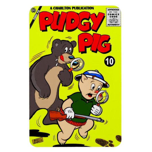 Klassieke PUDGY PIG-stripmagneet Magneet (Verticaal)