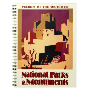 Klassieke Pueblo's van het Zuidwesten WPA-posterar Notitieboek