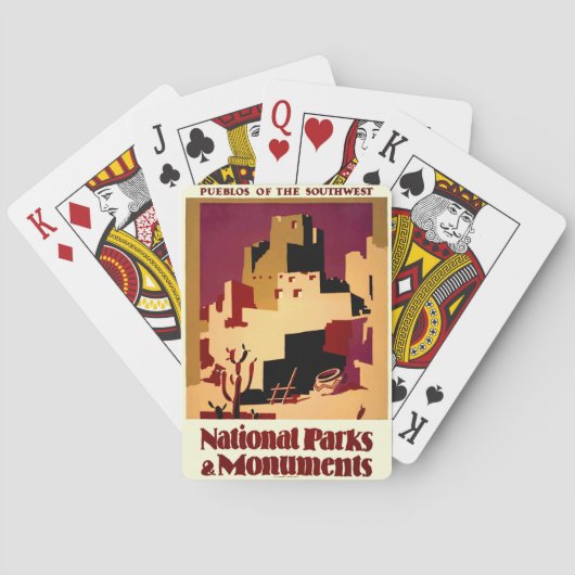 Klassieke Pueblo's van het Zuidwesten WPA-posterar Speelkaarten (Achterkant)