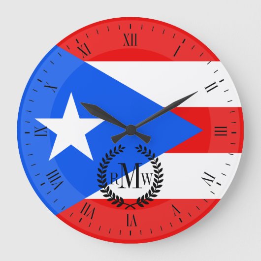 Klassieke Puerto Ricaanse vlag Grote Klok (Voorkant)