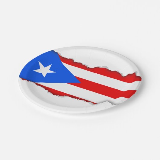 Klassieke Puerto Ricaanse vlag Papieren Bordje (Gekanteld)