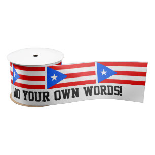 Klassieke Puerto Ricaanse vlag Satijnen Lint