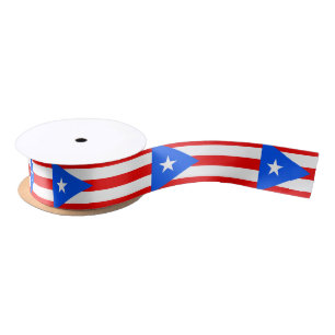 Klassieke Puerto Ricaanse vlag Satijnen Lint