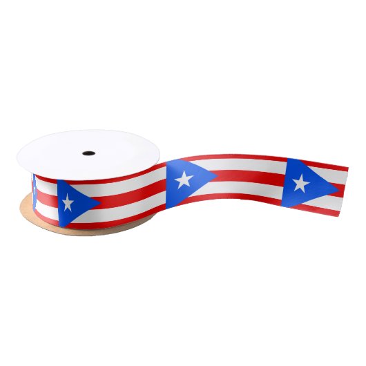 Klassieke Puerto Ricaanse vlag Satijnen Lint (Spoel)
