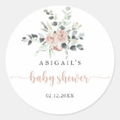 Klassieke puine roze roze roze Baby shower Ronde Sticker (Voorkant)