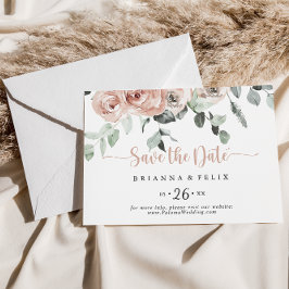 Klassieke puinroze horizontale bruiloft save the date