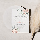 Klassieke puinroze roze roze bruiloft kaart