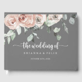 Klassieke puinroze roze roze bruine bruiloft gastenboek (Voorkant)