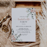 Klassieke puinroze roze roze roze brachelorette kaart<br><div class="desc">Deze klassieke,  stoffige roze roze roze roze uitnodiging van de floral bachelorette is perfect voor een rustige gebeurtenis. Het ontwerp is voorzien van elegante roze roze waterverven en groene bladeren,  die goed zijn samengevoegd tot prachtige boekjes.</div>