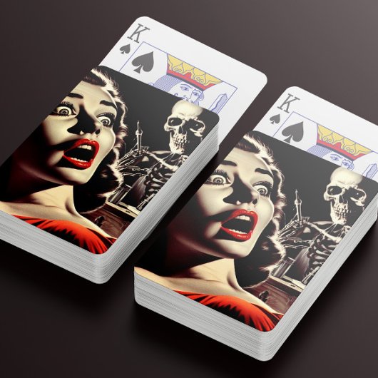 Klassieke Pulp Horror Vrouw Pokerkaarten