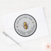 Klassieke pure honing ronde stickers Bewerkbaar on (Envelop)