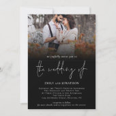 Klassieke QR-code foto script bruiloft zwart Kaart (Voorkant)