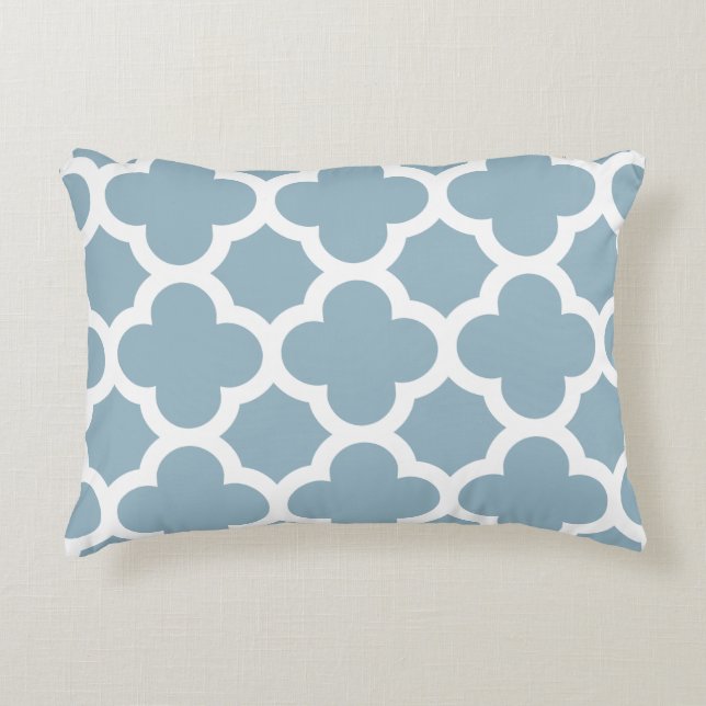 Klassieke Quatrefoil Accent Pillow - Aquamarine Bl Accent Kussen (Voorkant)
