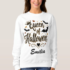 Klassieke Queen of Halloween Custom Name Shirt