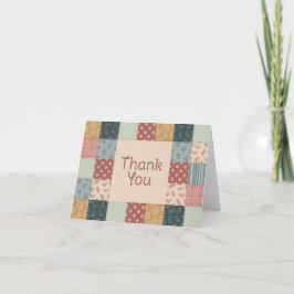 Klassieke quilt baby shower bedankkaart