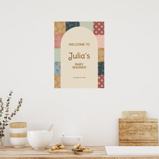 Klassieke Quilt Baby Shower Poster (Keuken)