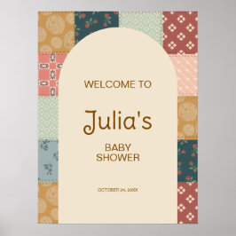 Klassieke Quilt Baby Shower Poster
