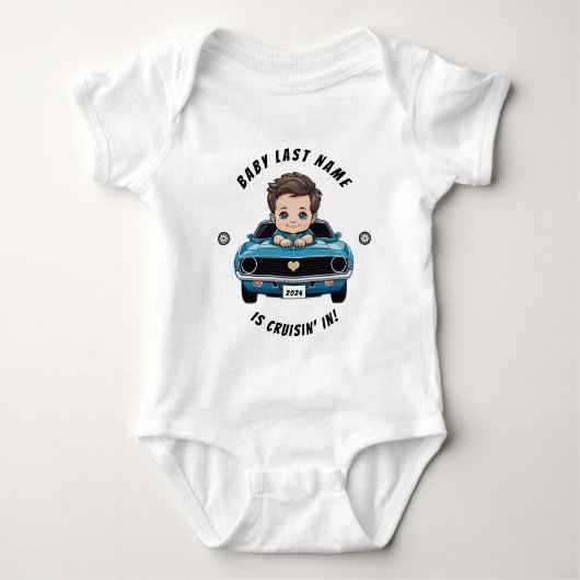 Klassieke Race Auto Baby Boy Cruisin' In Romper (Voorkant)