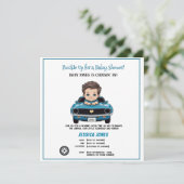 Klassieke Race Auto Baby Jongen Cruisen 'In Douche Save The Date (Staand voorkant)