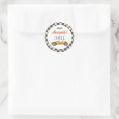 Klassieke raceauto drie verjaardag ronde sticker (Tas)