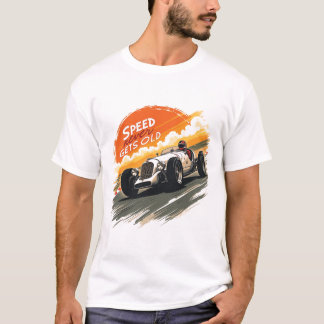 Klassieke raceauto Snelheid wordt nooit oud Retro T-shirt