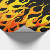 Klassieke raceflames op Solid Black Cadeaupapier (Hoek)