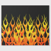 Klassieke raceflames op Solid Black Cadeaupapier (Vlak)