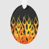 Klassieke raceflames op Solid Black Ornament (voorkant)