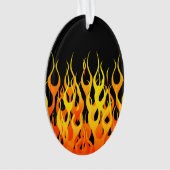 Klassieke raceflames op Solid Black Ornament (voorkant)