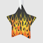 Klassieke raceflames op Solid Black Ornament (voorkant)