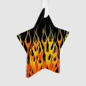 Klassieke raceflames op Solid Black Ornament (voorkant)
