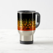 Klassieke raceflames op Solid Black Reisbeker (Voorkant rechts)