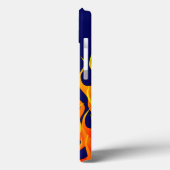 Klassieke Racing Flames Fire op Navy Blue Case-Mate iPhone Case (Achterkant / Links)