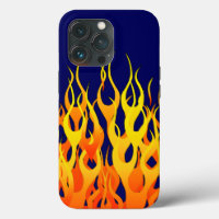 Klassieke Racing Flames Fire op Navy Blue