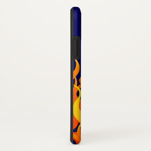 Klassieke Racing Flames Fire op Navy Blue Case-Mate iPhone Case (Achterkant / rechts)