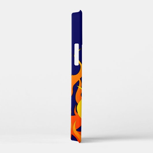 Klassieke Racing Flames Fire op Navy Blue Case-Mate iPhone Case (Achterkant / Rechts)
