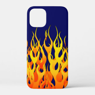 Klassieke Racing Flames Fire op Navy Blue Case-Mate iPhone Case