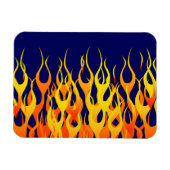 Klassieke Racing Flames Fire op Navy Blue Decor Magneet (Horizontaal)
