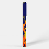 Klassieke Racing Flames Fire op Navy Blue iPhone Hoesje (Rechterkant)