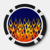Klassieke Racing Flames Fire op Navy Blue Poker Chips (Achterkant)