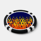 Klassieke Racing Flames Fire op Navy Blue Poker Chips (Enkel)