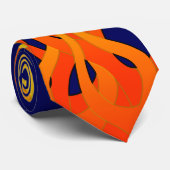 Klassieke Racing Flames Fire op Navy Blue Stropdas (Opgerold)