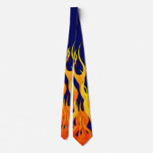 Klassieke Racing Flames Fire op Navy Blue Stropdas (Achterkant)
