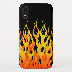 Klassieke Racing Flames Pin Stripes op Zwart Case-Mate iPhone Case
