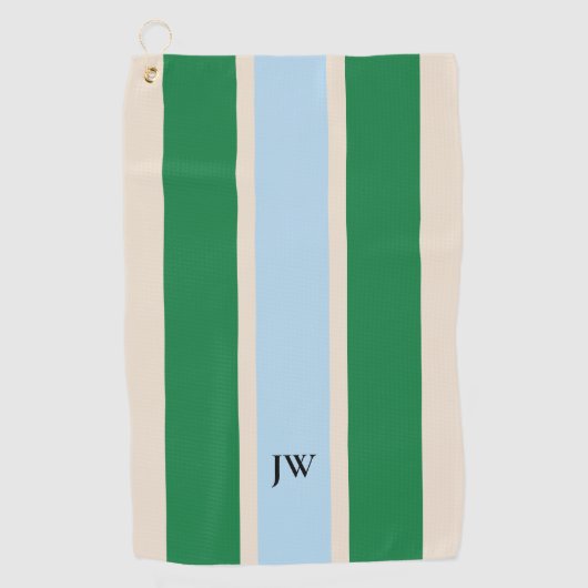 Klassieke Racing Stripe Monogram Golfhanddoek (Voorkant)
