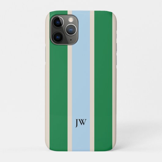 Klassieke Racing Stripe Monogram Telefoonhoes Case-Mate iPhone Case (Achterkant)
