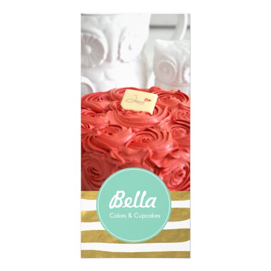 Klassieke rackkaart - Bakkerij Cafe Cupcake Winkel Reclamekaart (Voorkant)