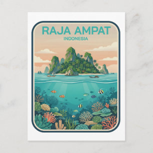 Klassieke Raja Ampat Indonesië Koraalrif Duik Kuns Briefkaart