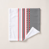 Klassieke ras met zwart wit rood en grijs bad handdoek (Wasdoekje)